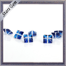Синтетический Гламур смешанные цвета синий и белый стекло